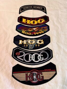 Harley-Davidson Embroidered H.O.G. Rocker Patches
Collectible
Like New